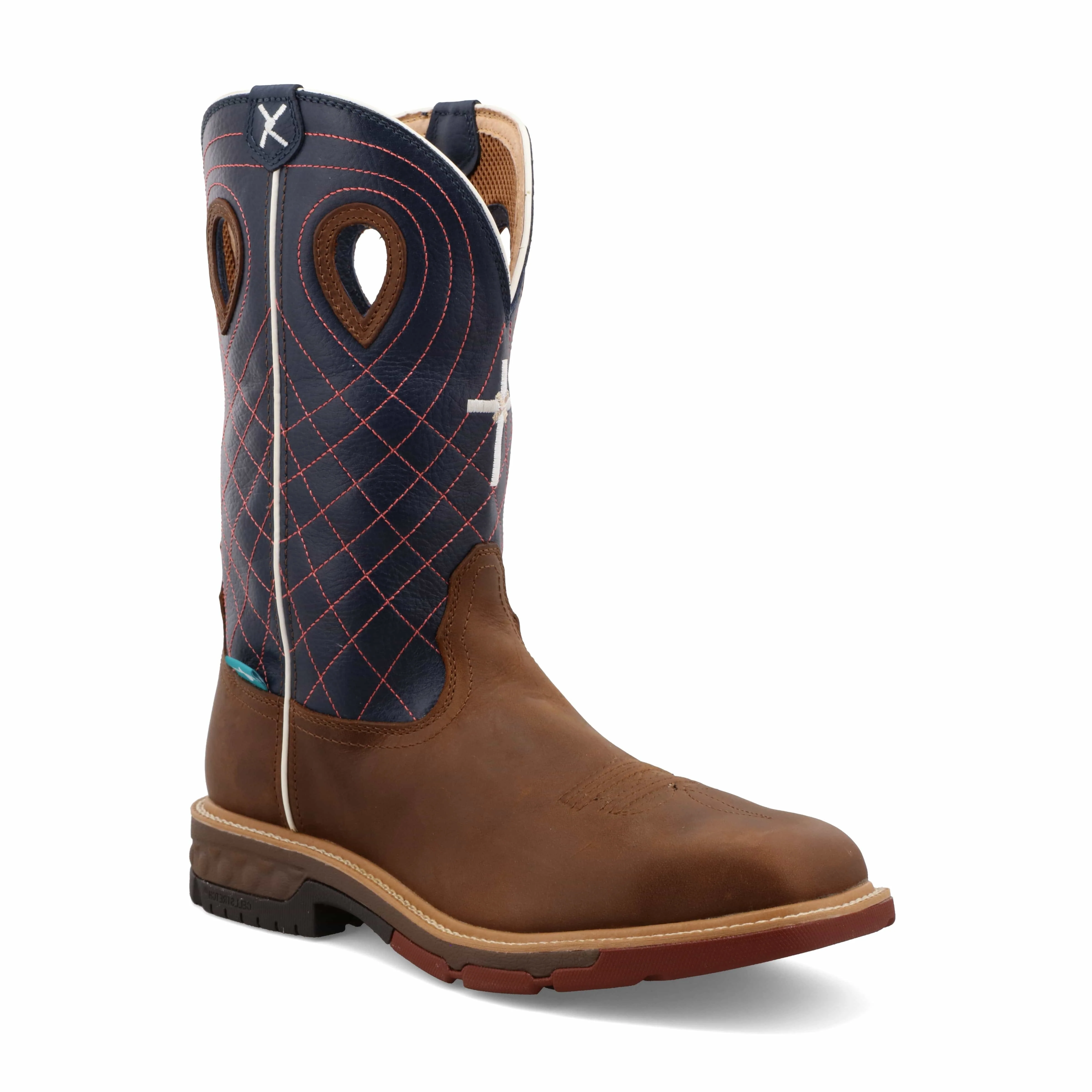Twisted X Men's Mocha & vy Western Work Boot MXBAW01