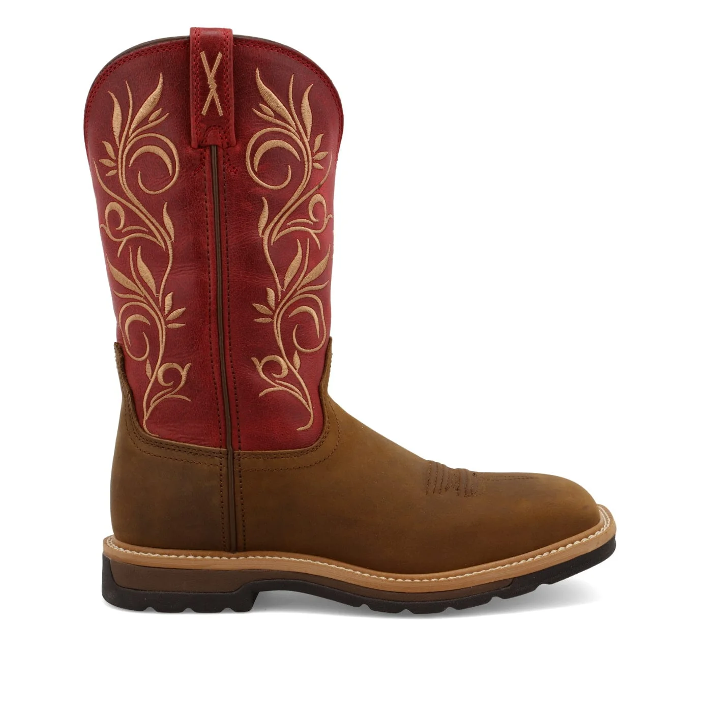 Twisted X Women's Distressed Latigo & Red Western Work Boot WLCS003 - Image 4