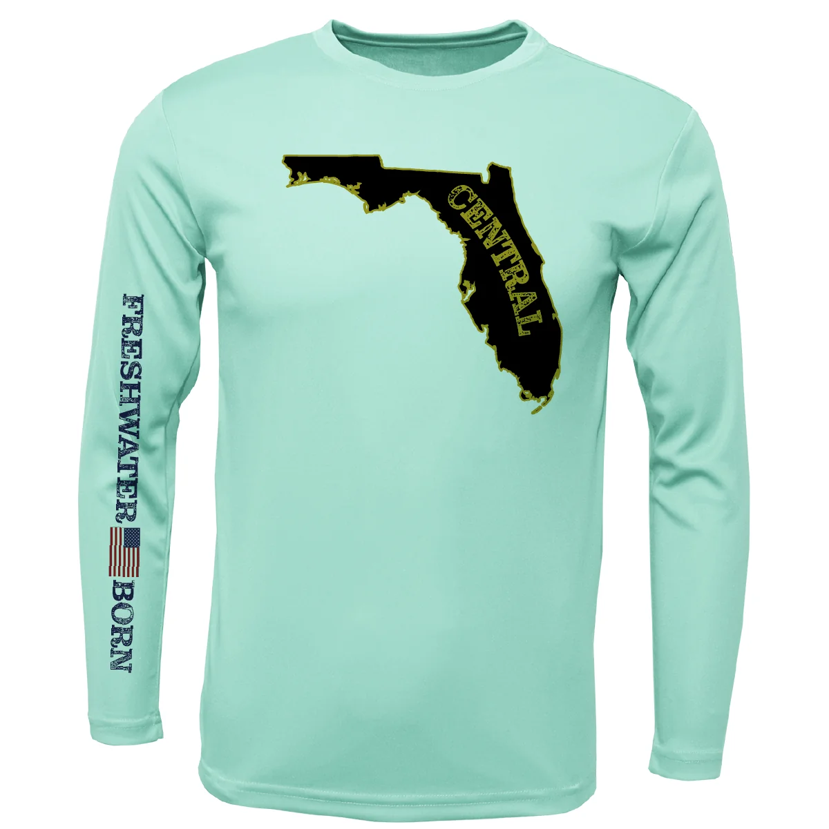 UCF Black and Gold Freshwater Born Men's Long Sleeve UPF 50+ Dry-Fit Shirt - Image 9