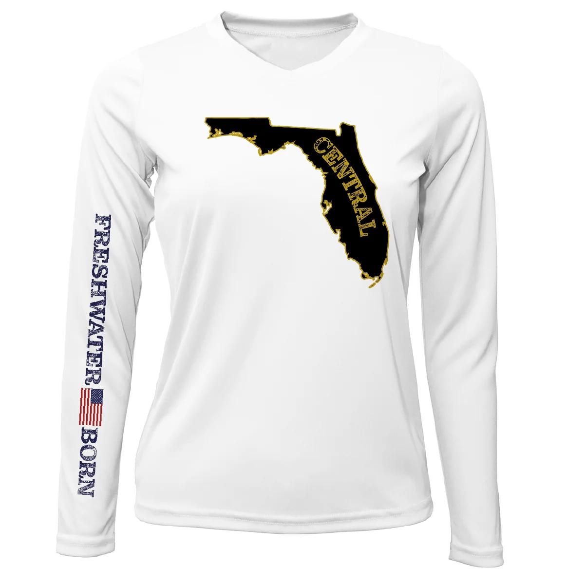 UCF Black and Gold Freshwater Born Women's LS UPF 50+ Dry-Fit Shirt - Image 3