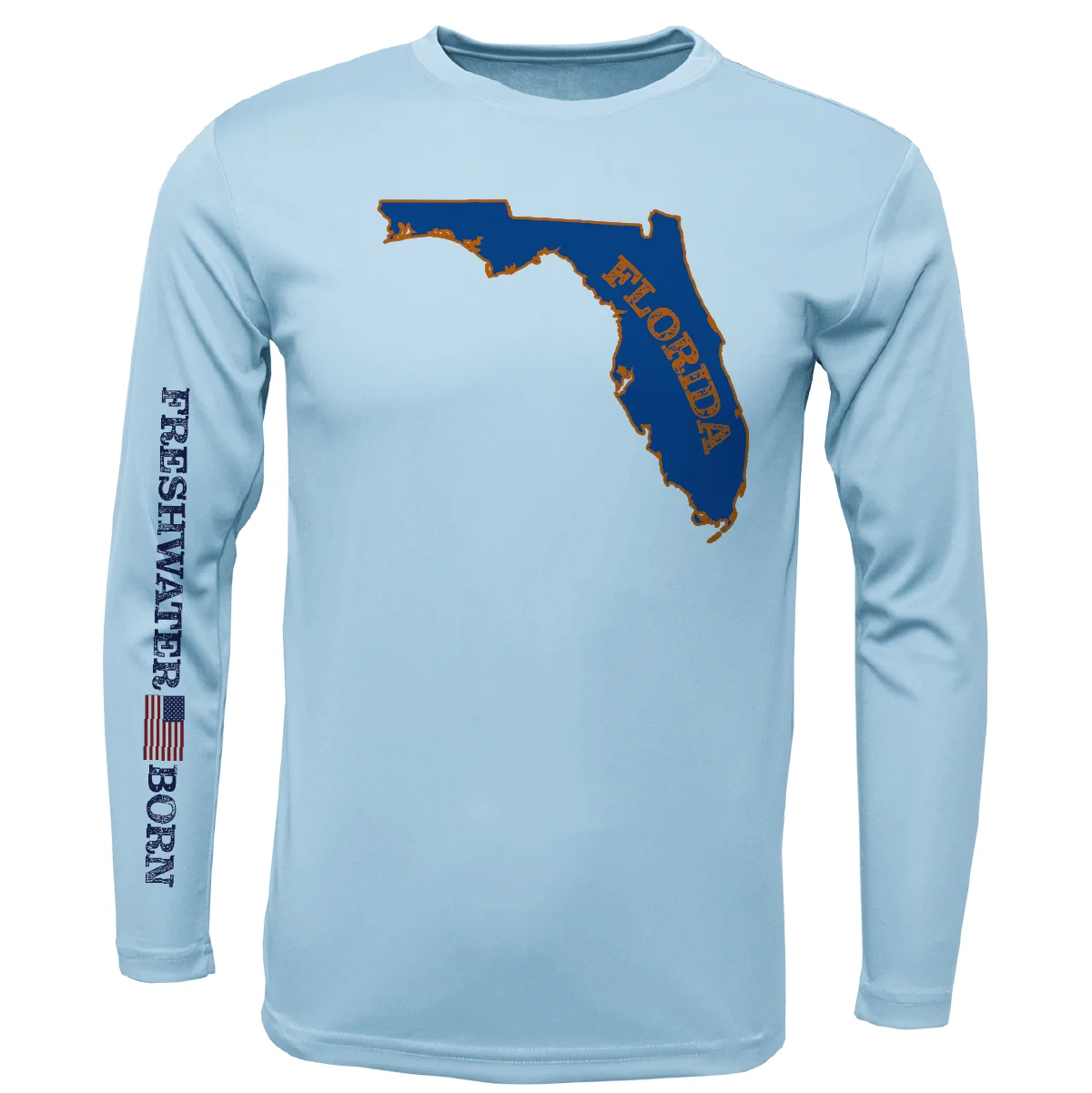 UF Orange and Blue Freshwater Born Girl's Long Sleeve UPF 50+ Dry-Fit Shirt - Image 3