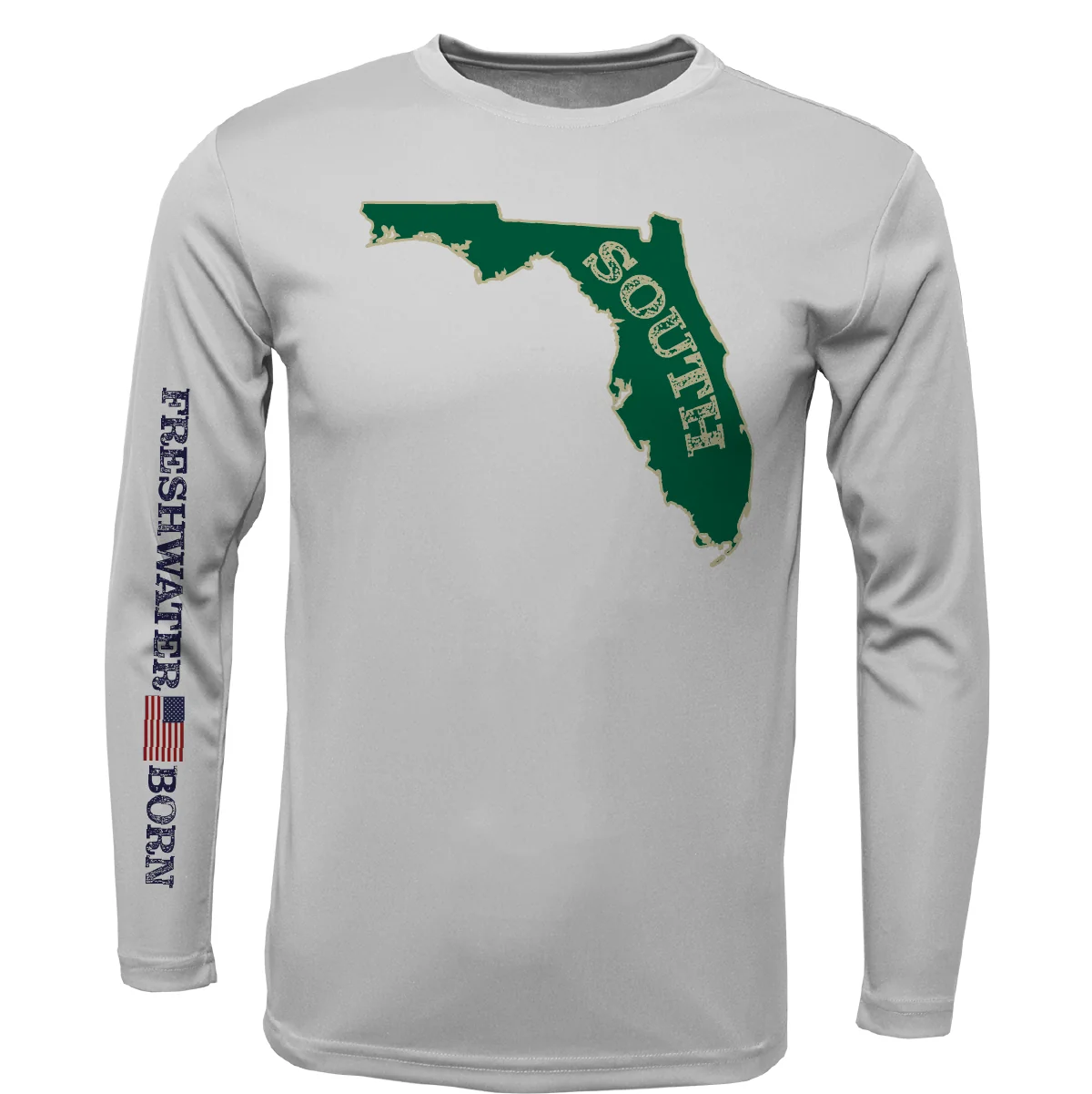 USF Green and Gold Freshwater Born Men's Long Sleeve UPF50+ Dry-Fit Shirt - Image 9