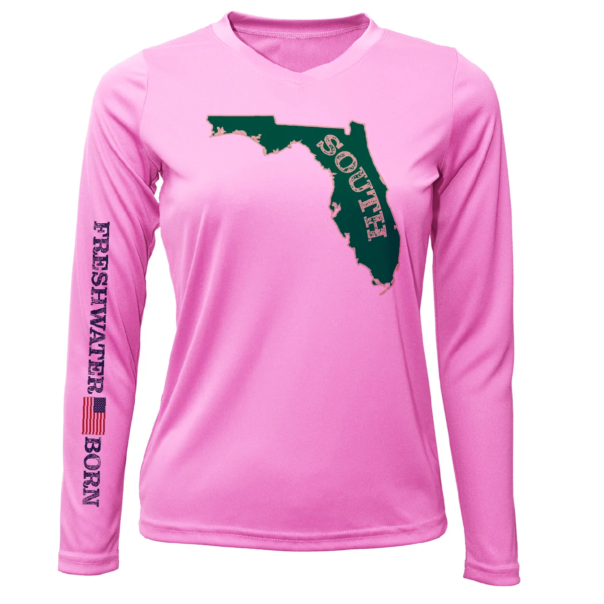 USF Green and Gold Freshwater Born Women's Long Sleeve UPF 50+ Dry-Fit Shirt - Image 11