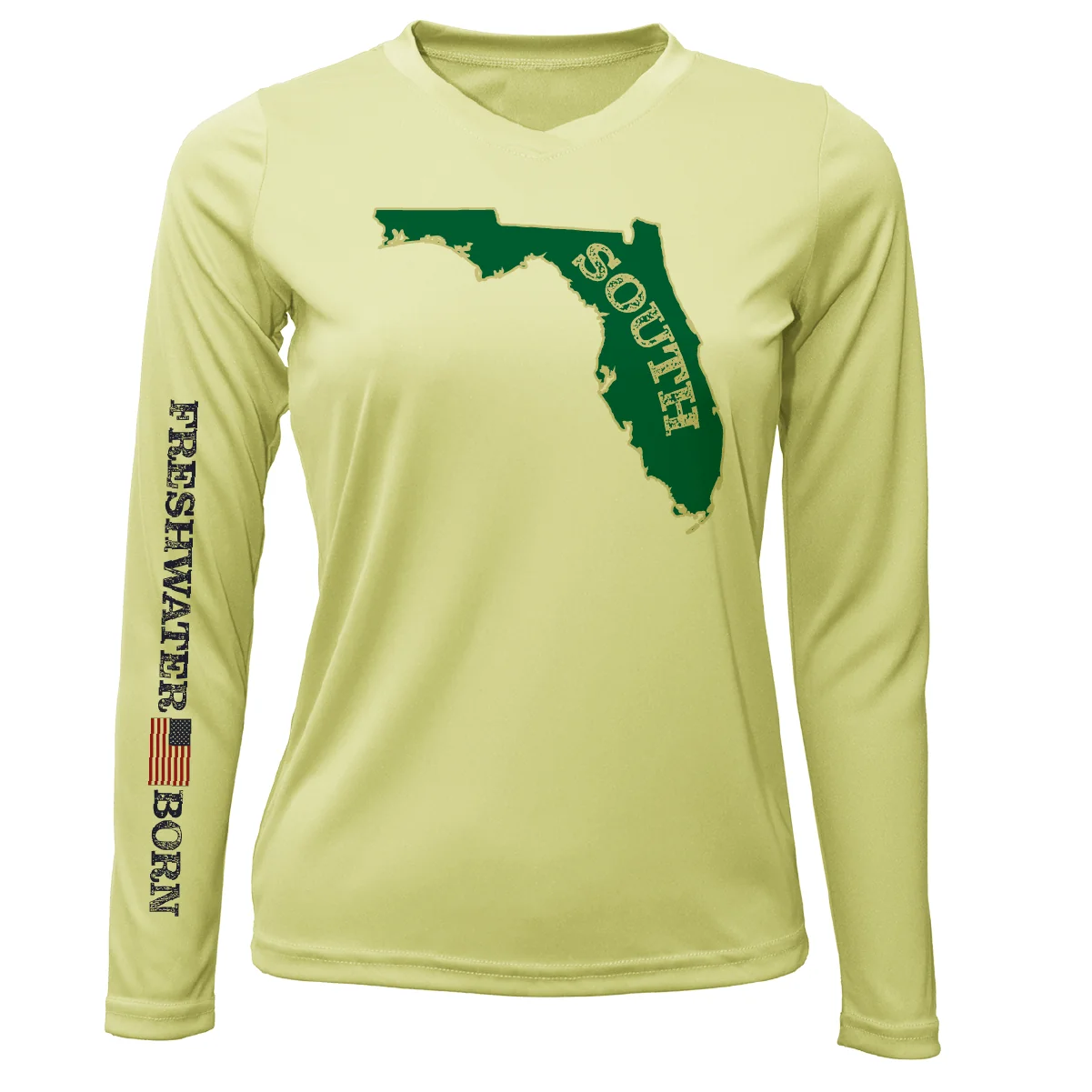USF Green and Gold Freshwater Born Women's Long Sleeve UPF 50+ Dry-Fit Shirt - Image 3