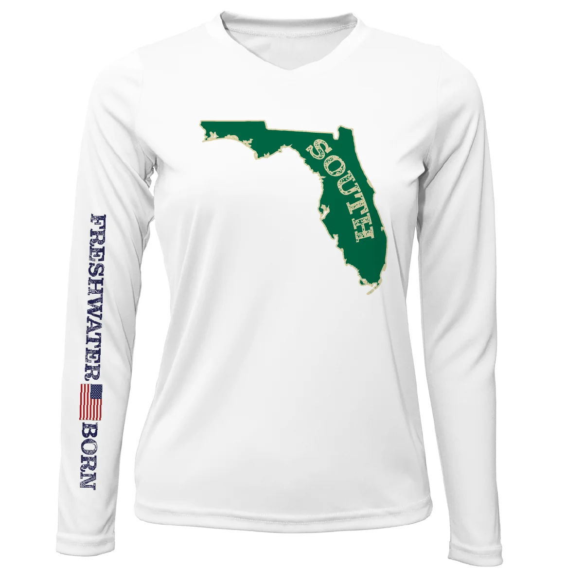 USF Green and Gold Freshwater Born Women's Long Sleeve UPF 50+ Dry-Fit Shirt - Image 5