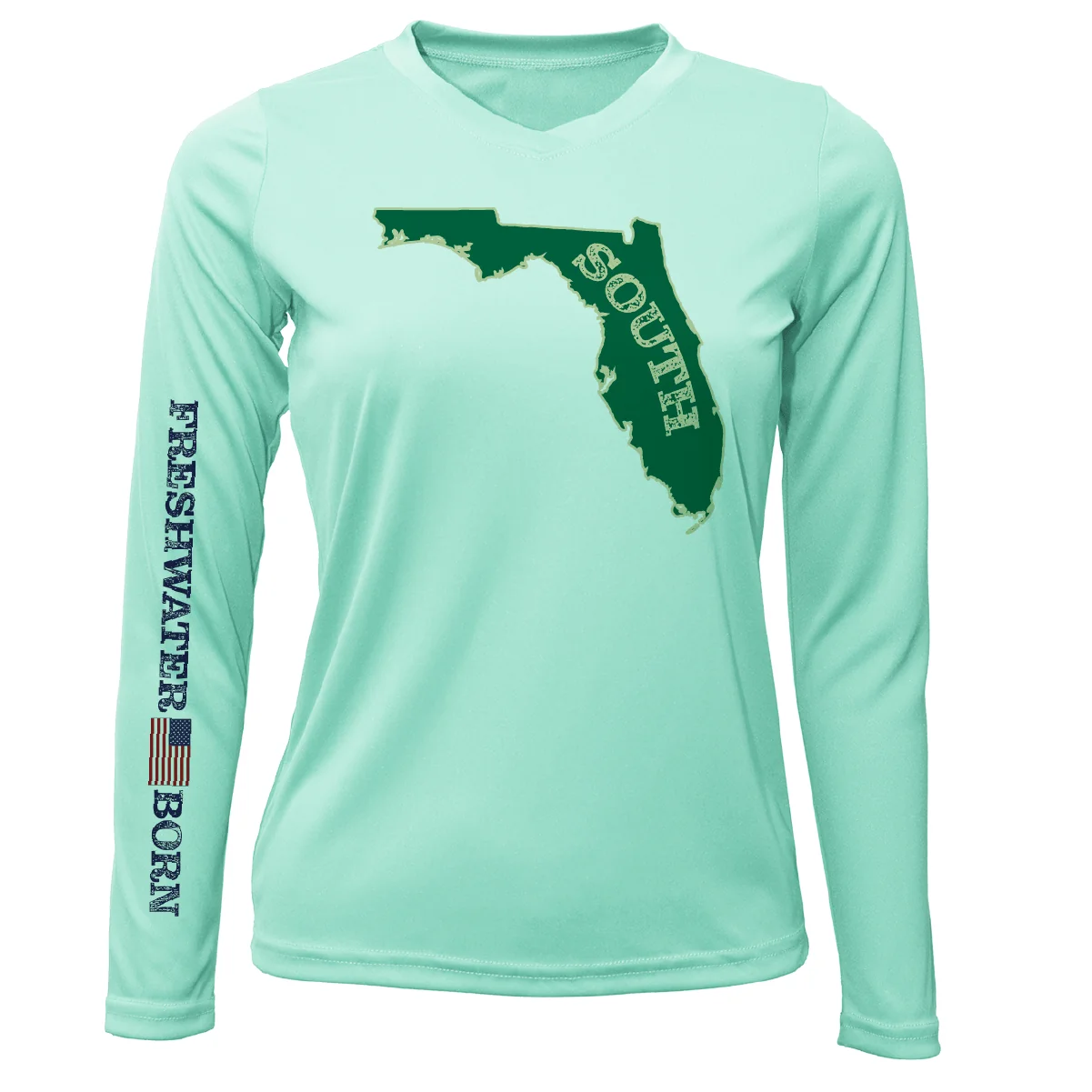 USF Green and Gold Freshwater Born Women's Long Sleeve UPF 50+ Dry-Fit Shirt - Image 7