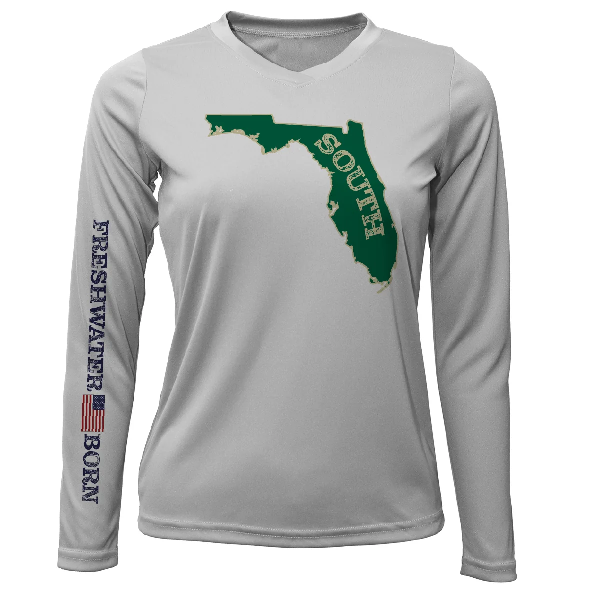 USF Green and Gold Freshwater Born Women's Long Sleeve UPF 50+ Dry-Fit Shirt - Image 9