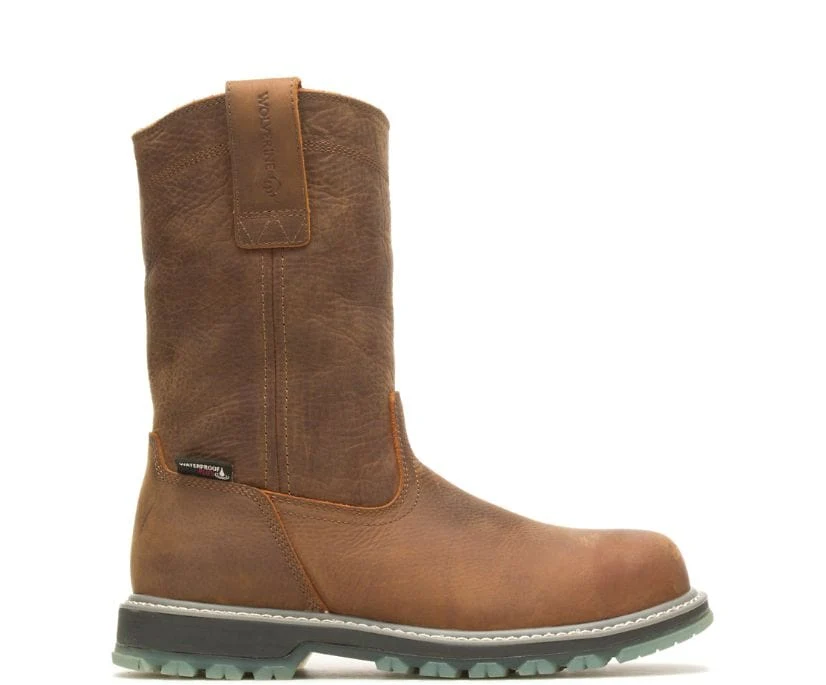 Wolverine Men’s Floorhand LX Wellington Sudan Brown Steel Toe Work Boots W231021 - Image 2