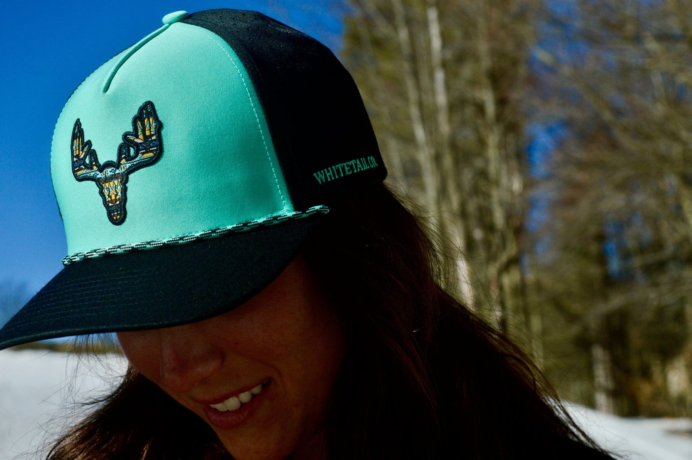 Whitetail Co. Western Buck Skull Teal Low/Mid Profile Trucker - Image 20