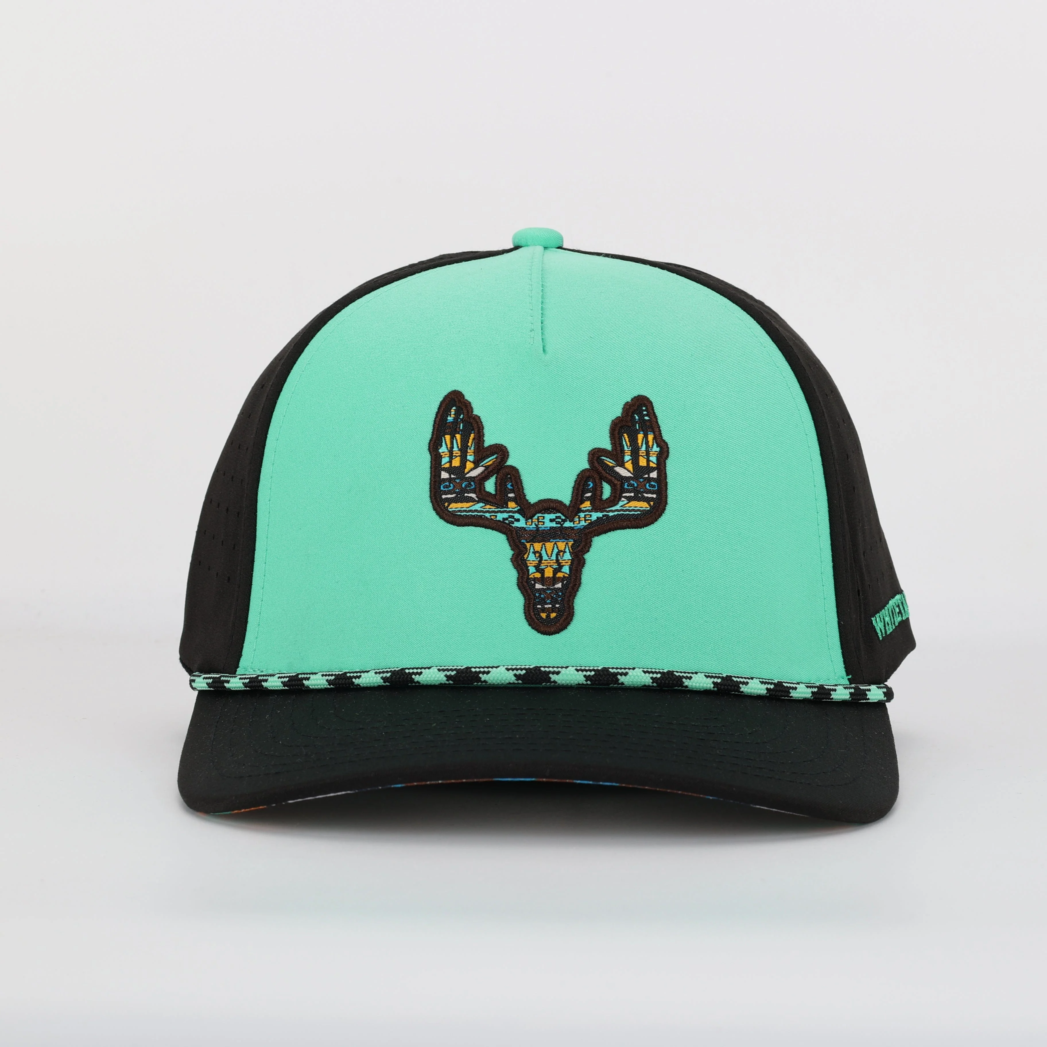 Whitetail Co. Western Buck Skull Teal Low/Mid Profile Trucker - Image 4