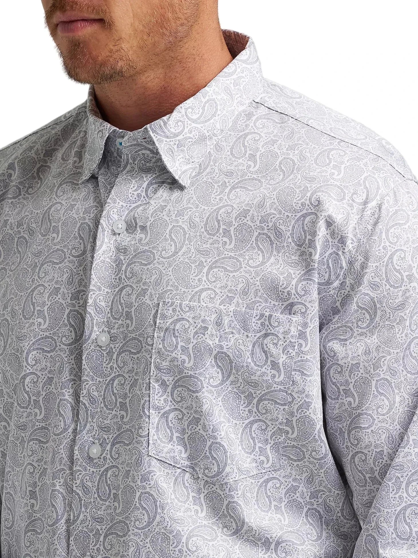 Wrangler Men's Charcoal Paisley Cody Johnson Button Down Shirt 112374476 - Image 4