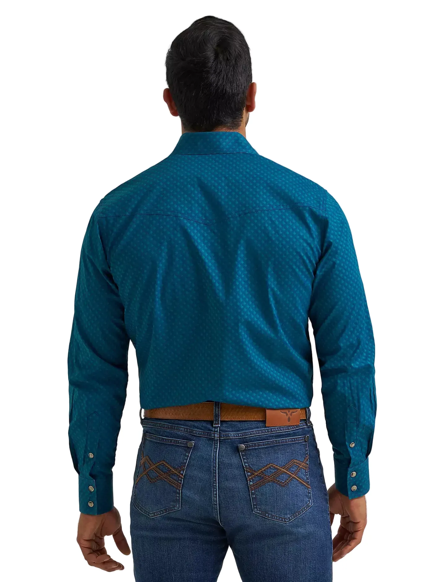 Wrangler Men's Concentric Square 20X Advanced Comfort Western Snap Shirt 112381476 - Image 3