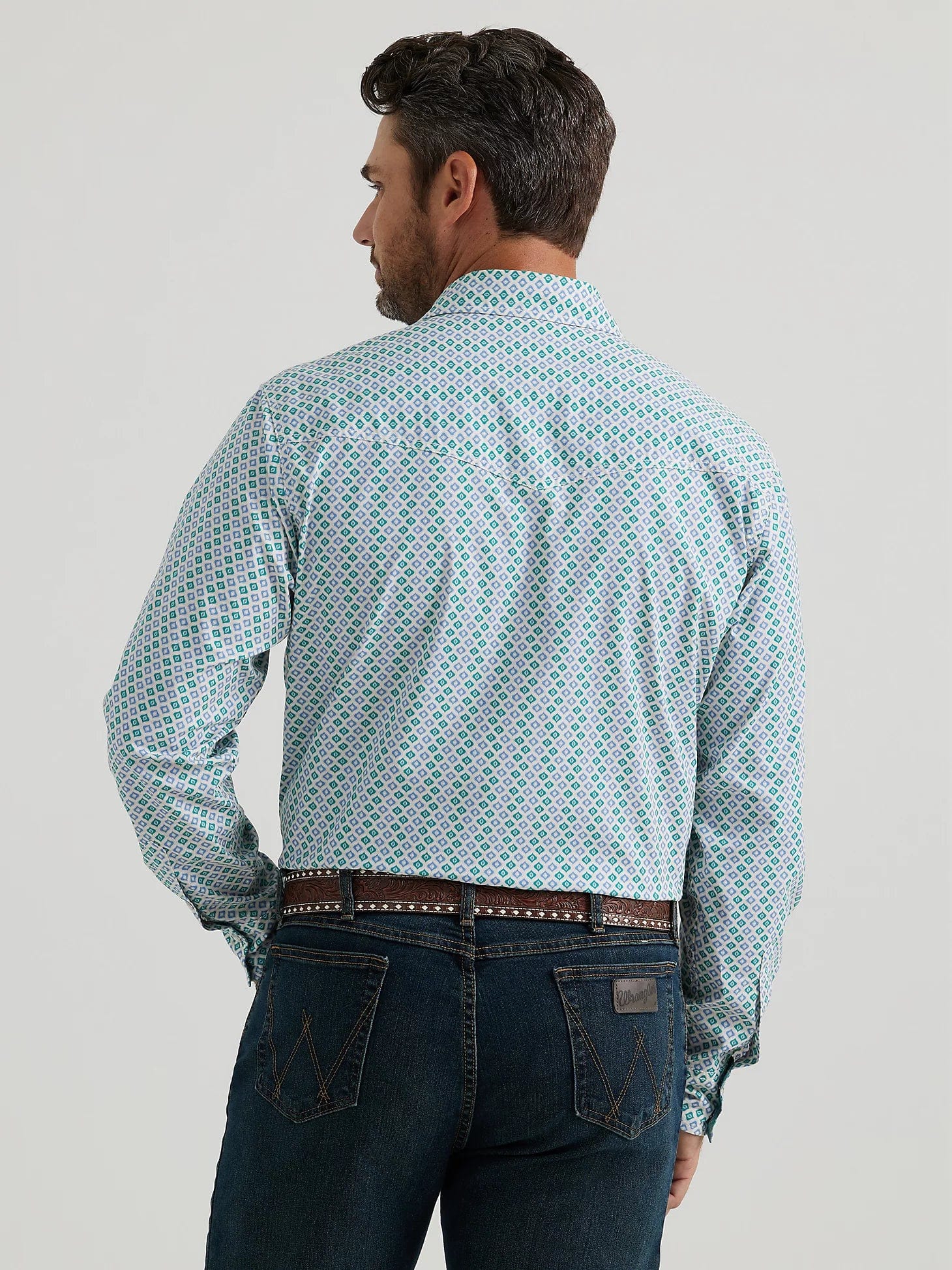 Wrangler Men's 20X Competition Green Roundel Long Sleeve Western Snap Shirt 112344680 - Image 2