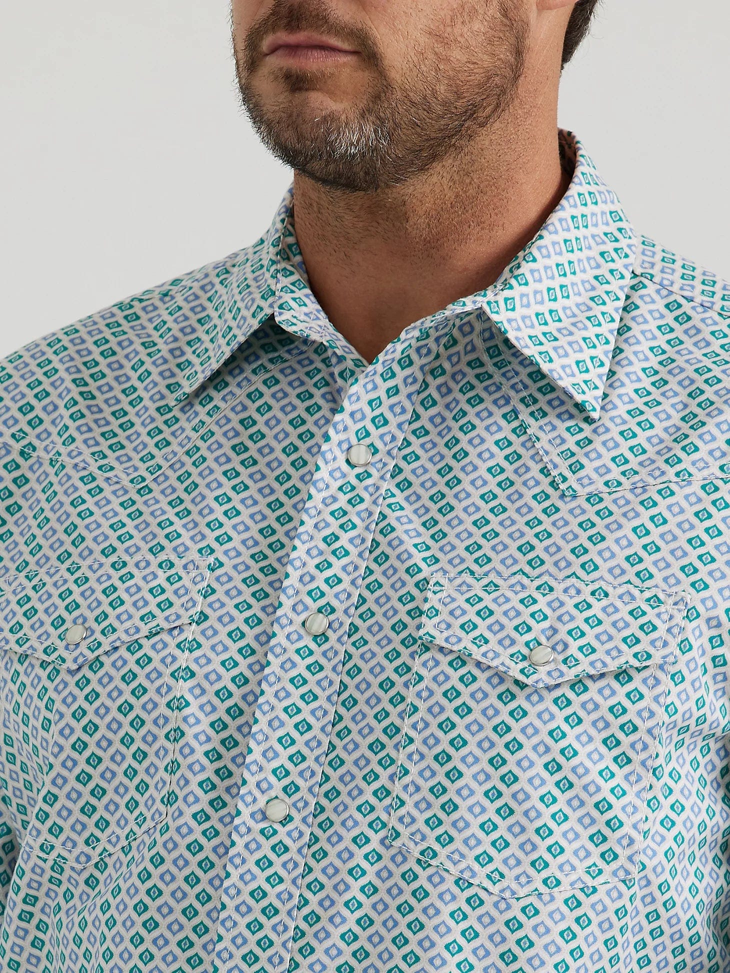 Wrangler Men's 20X Competition Green Roundel Long Sleeve Western Snap Shirt 112344680 - Image 3