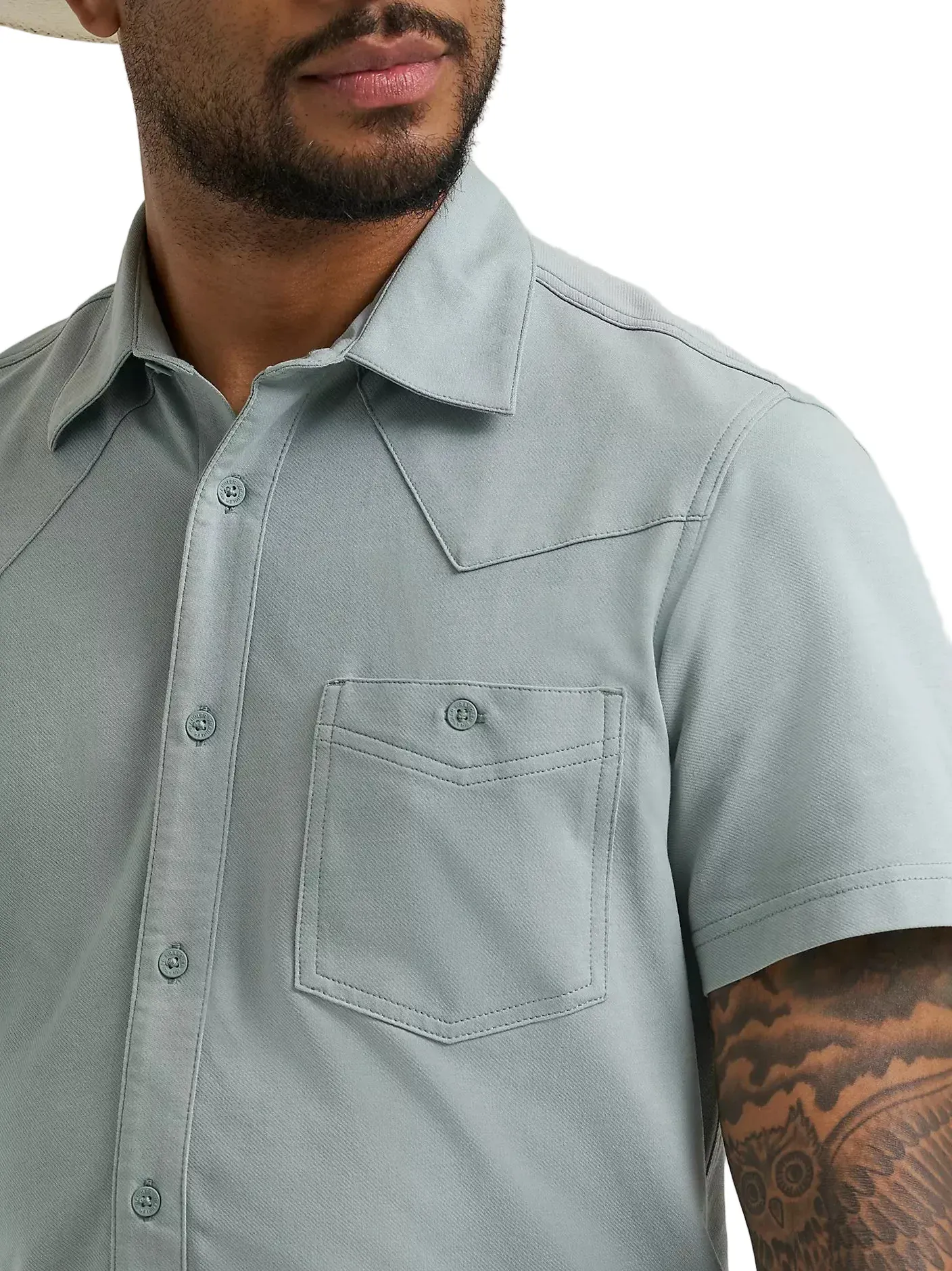 Wrangler Men's Abyss Green All Terrain Performance Knit Shirt 112375201 - Image 5