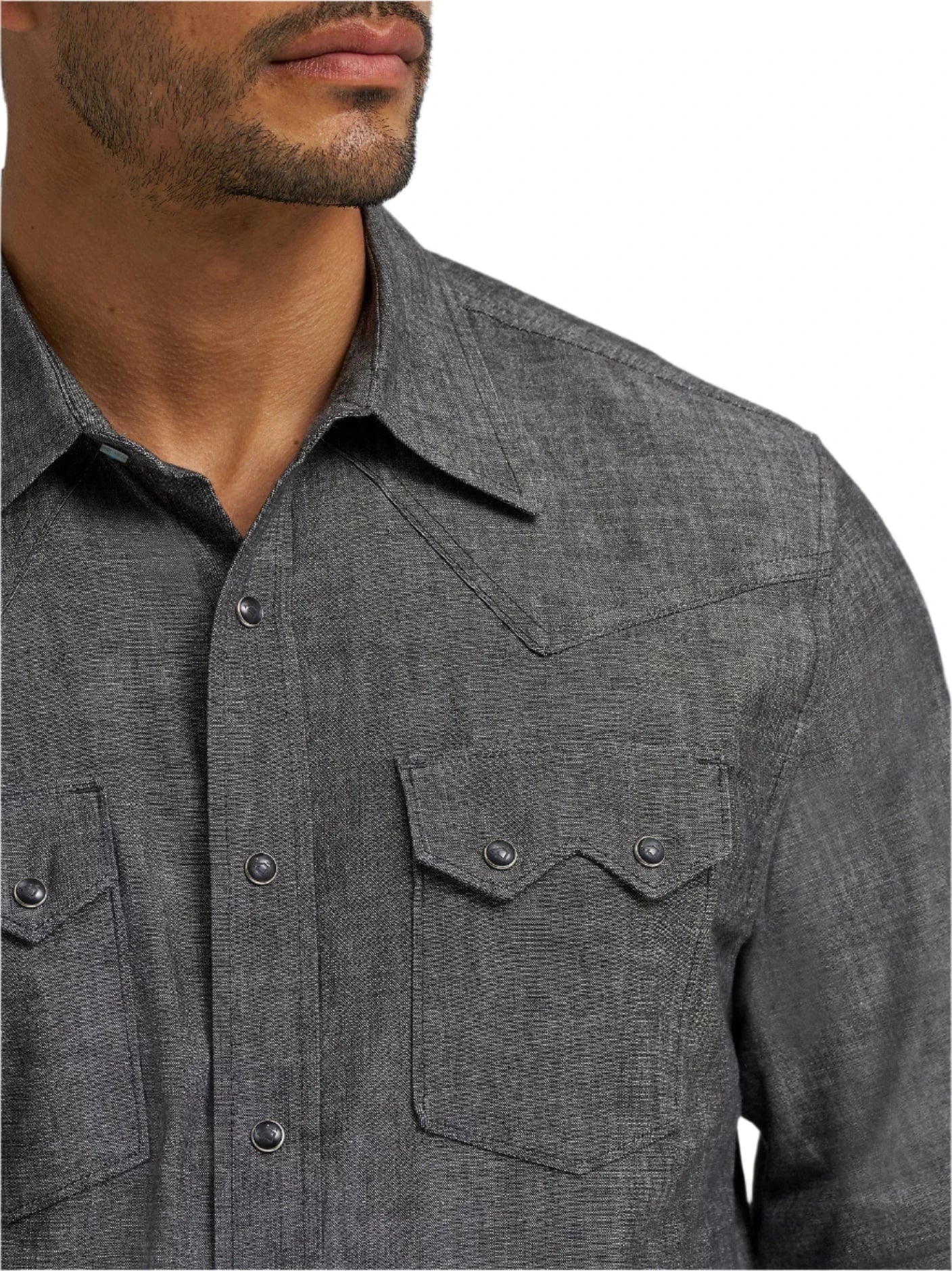Wrangler Men's Black Cody Johnson Two Pocket Pearl Snap Western Shirt 112368068 - Image 4