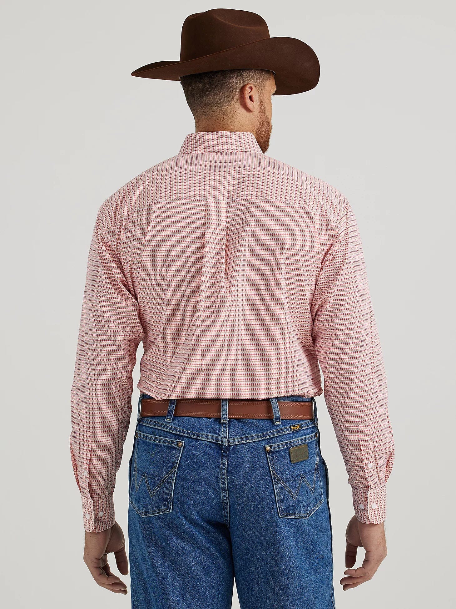 Wrangler Men's George Strait Fiesta Red Diamond Long Sleeve Button Down Shirt 112346527 - Image 2