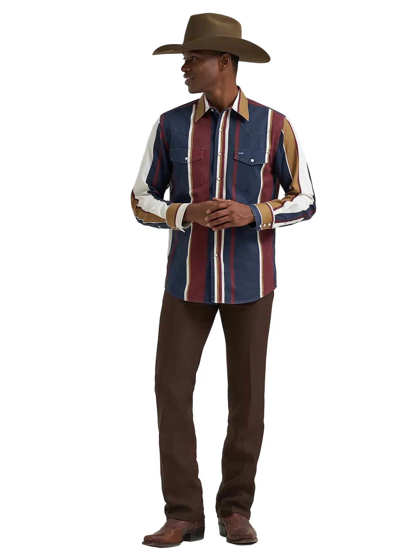 Wrangler Men's Midnight Oak Brushpopper Western Snap Shirt 112381998 - Image 2