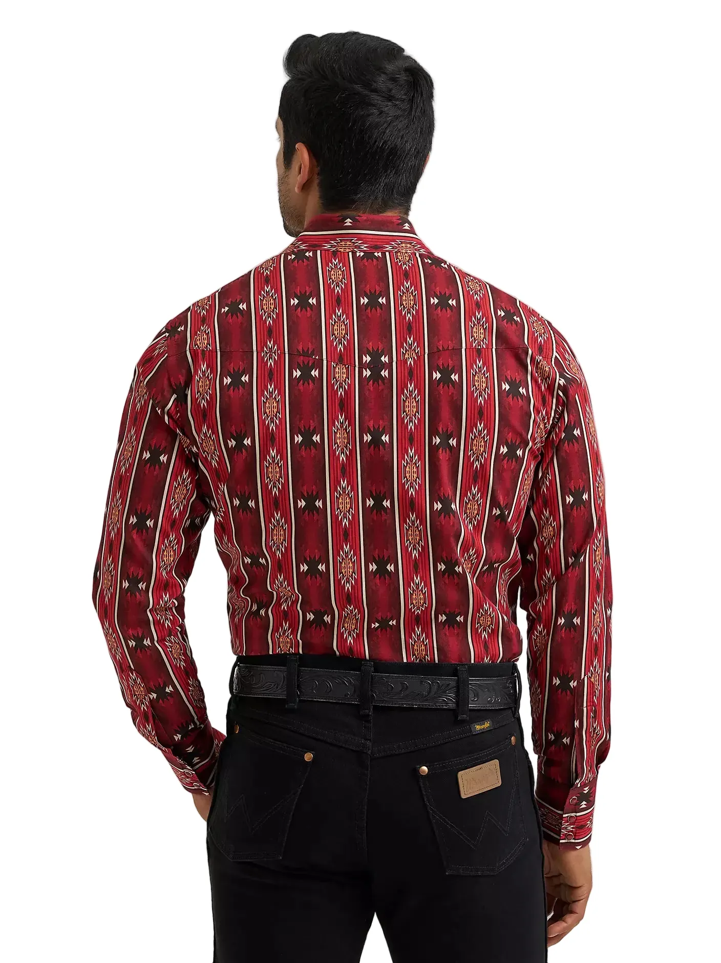 Wrangler Men's Oxide Red Checotah Western Snap Shirt 112384296 - Image 3