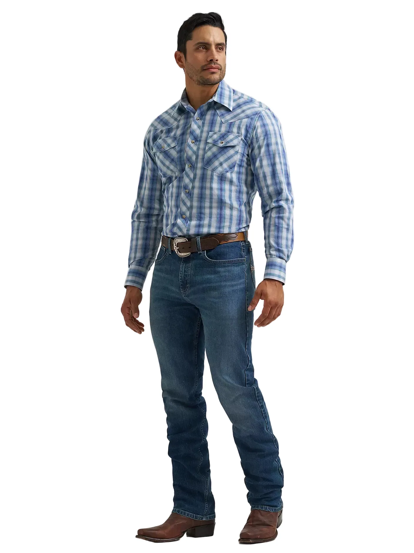 Wrangler Men's Pigment Plaid Western Snap Shirt 112381475 - Image 2