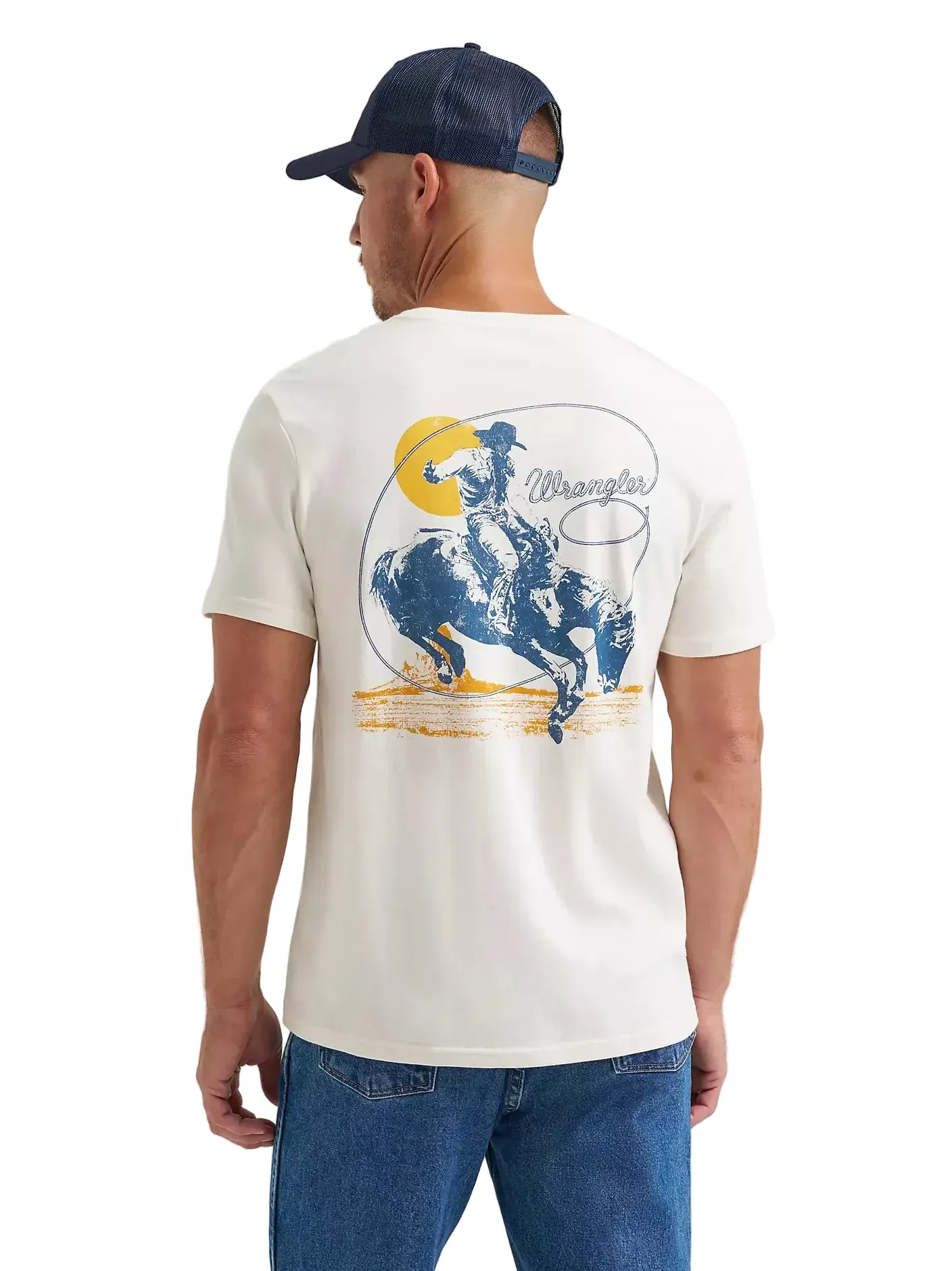 Wrangler Men's Whisper White Lassoing Cowboy Tee 112372852 - Image 2