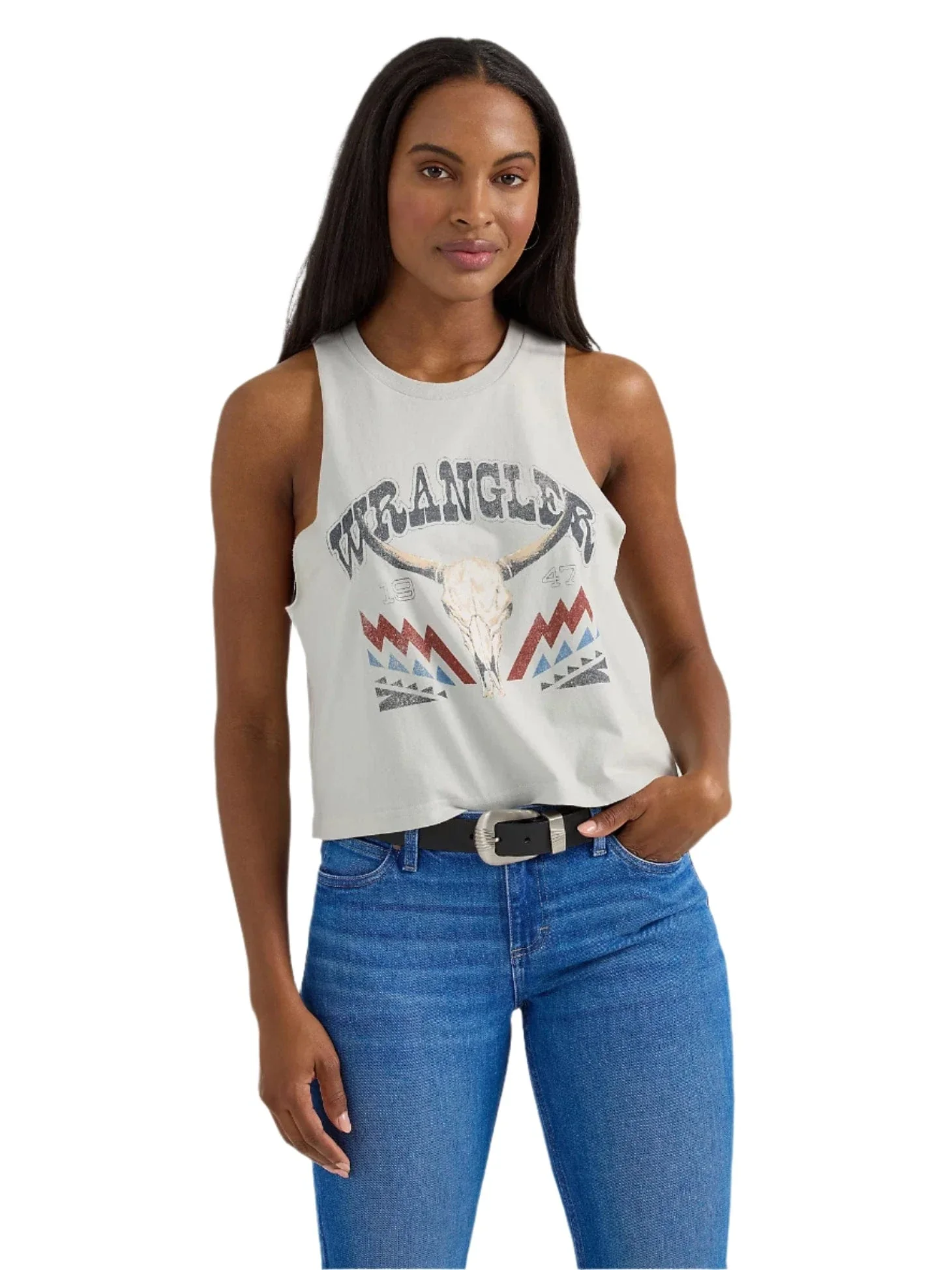 Wrangler Women's Festival Crop Graphic Tank 112358614
