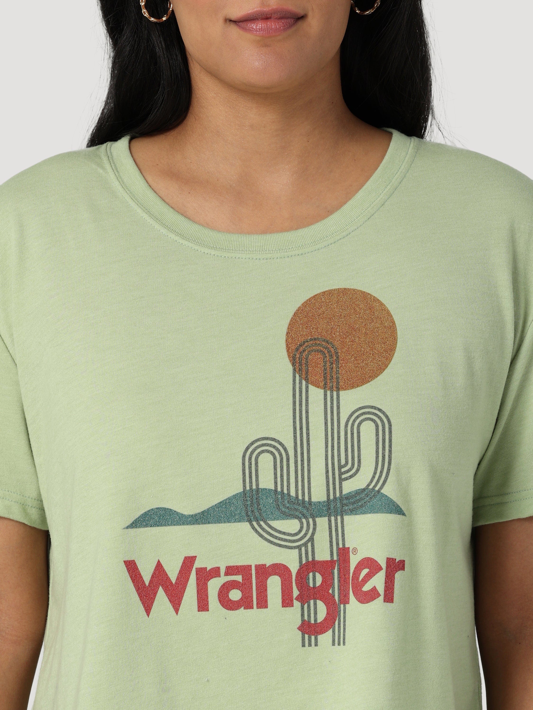 Wrangler Women's Mod Cactus Green Short Sleeve Graphic T-Shirt 112328948 - Image 3