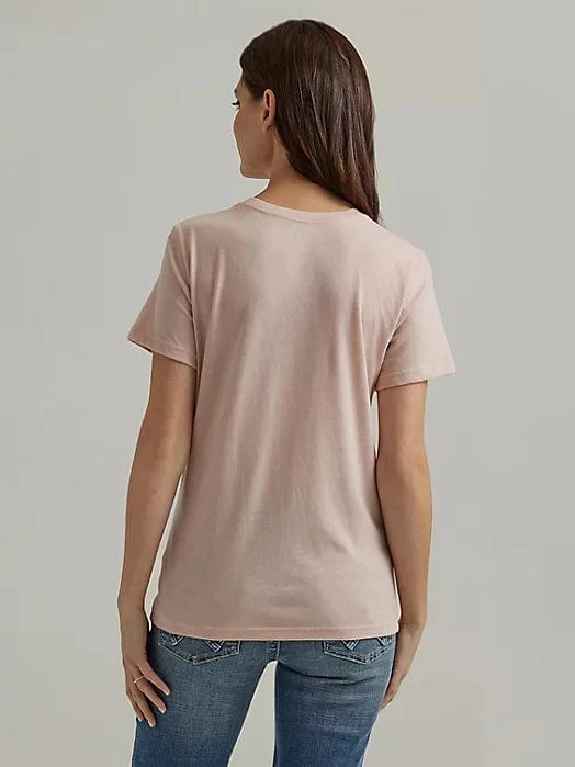 Wrangler Women's Nostalgia Logo Peach Whip Heather Graphic T-Shirt 112344164 - Image 4