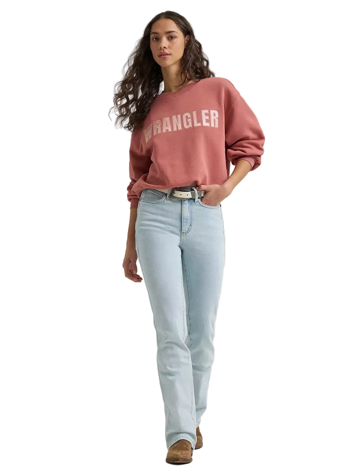Wrangler Women's Withered Rose Logo Canyon Crew Pullover Sweatshirt 112380254 - Image 3
