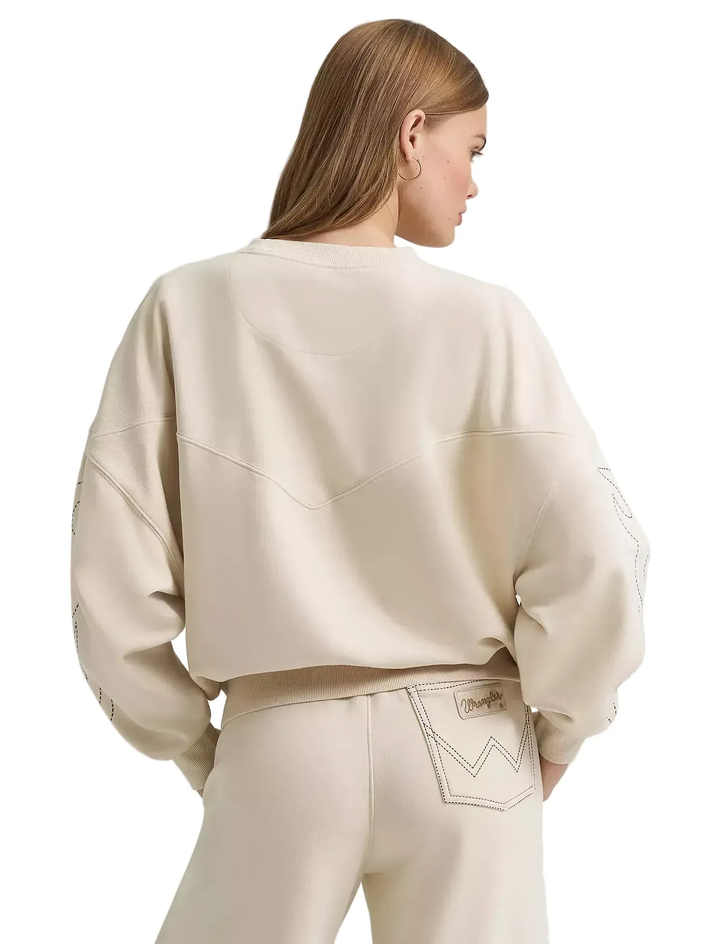 Wrangler X Lainey Wilson Cocoa Creme Cowboy Sweatshirt 112375627 - Image 4